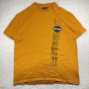Harley Davidson Shirt Mens XL Mustard Yellow Pocket Jim's Madeira Beach Florida